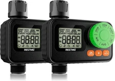 [2 Pack] RESTMO Sprinkler Timer,Programmable Water Timer for Garden Hose
