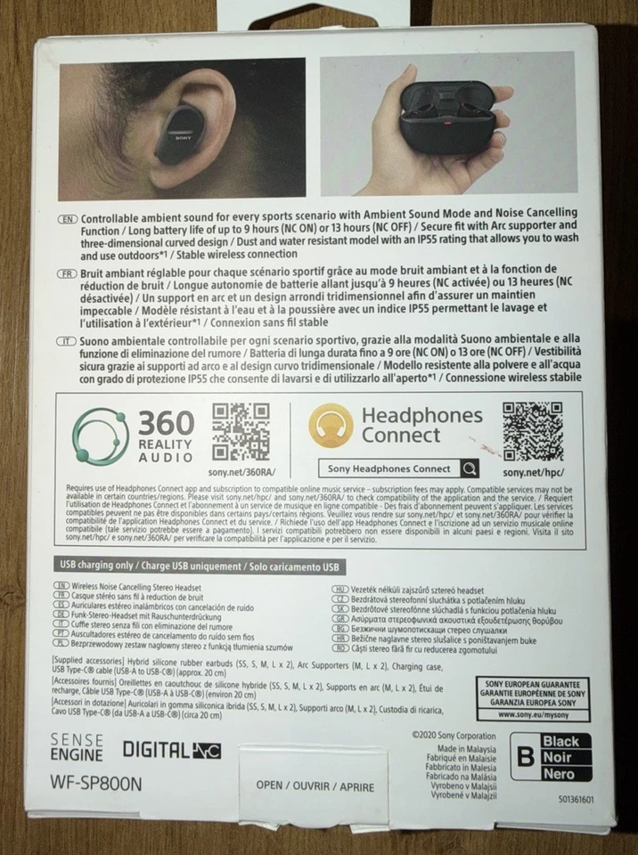 Écouteurs Sans Fil Bluetooth Sony WF-SP800N Occasion Tres Bon État - Photo 2/4