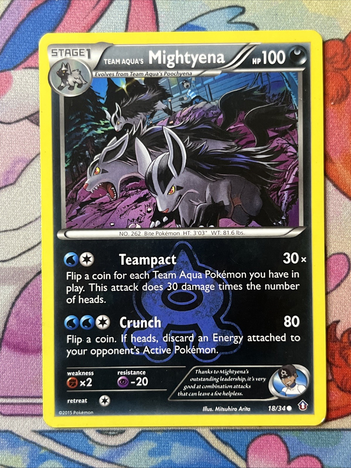 Pokémon TCG Team Aqua's Mightyena Double Crisis 18/34 Regular Common LP