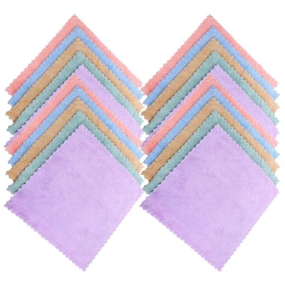 20 Pcs Carré Enfant Velours Corail Serviette Visage Douce Corallien - Photo 1/4