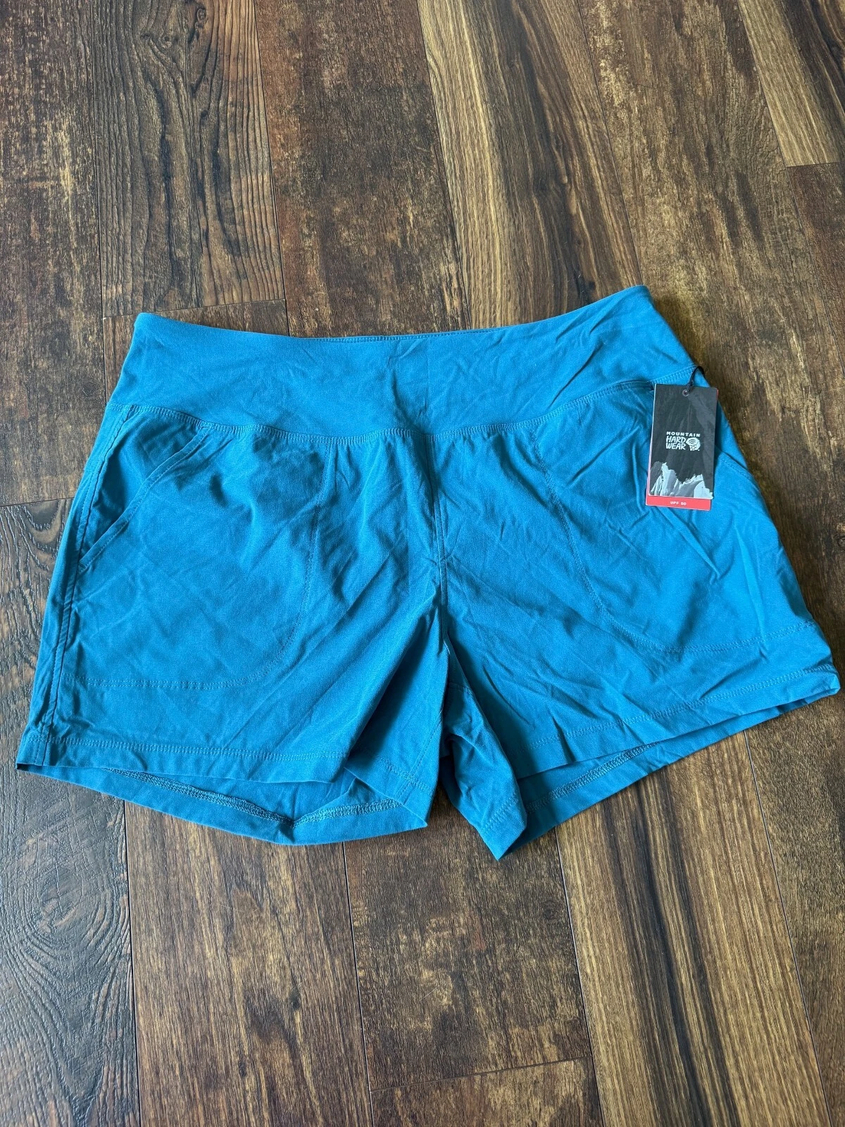 NEW Mountain Hardwear Dynama 2 Shorts Womens Hiking Teal Blue Soft Stretch SZ XL