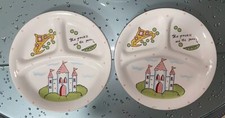 Princess Castle Anything Joe  s Set of 2 Ceramic Plates with 3 Separations