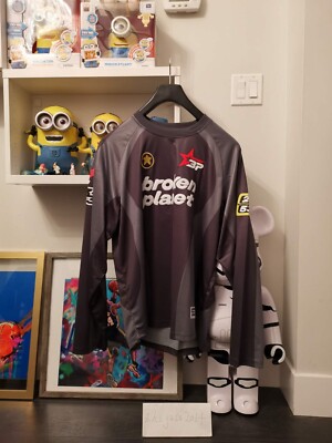 Broken Planet Market Football Long Sleeve Tee Black/Gray Size M