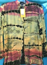 CITRON COLLECTION MADE IN AMERICA GREEN BLACK AND ROSE CRANES NWT SMALL