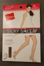 Hanes Silky Sheer Control Top Pantyhose Size Small Sun Beige 