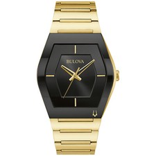 Bulova Gemini Modern Mens Quartz Gold Stainle...