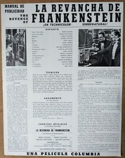 THE REVENGE OF FRANKENSTEIN, Peter Cushing, Francis Matthews 1958 Pressbook 424
