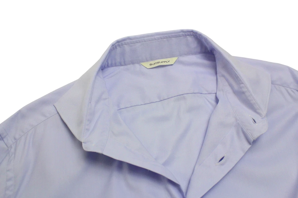 Suitsupply Camicia Formale Regular Fit Uomo 2XL Collo Cutaway Button Up Blu - Immagine 4 di 4