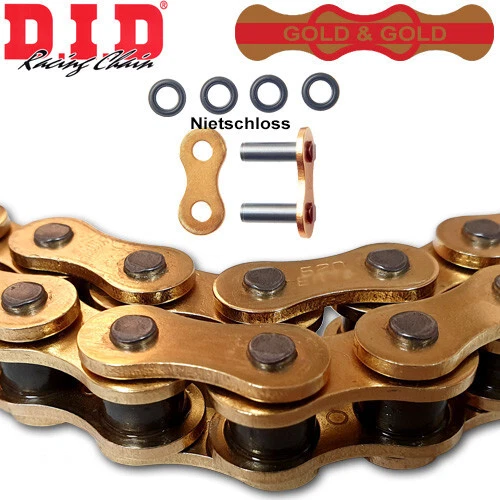 DID 520ERV7 Kette 120 Rollen gold/gold Niet Rennkette X-Ring ultra Motorrad - Bild 2 von 2