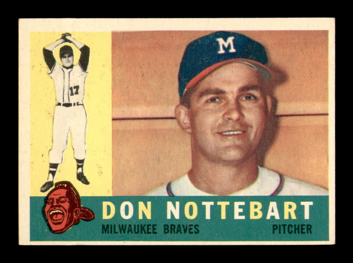 1960 Topps #351 Don Nottebart EX-MINT Condition OBGcards