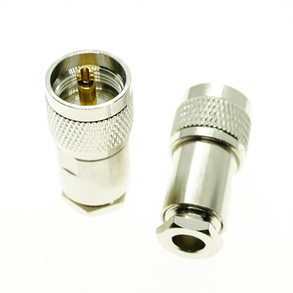 PL259 UHF Male plug Clamp Connector For 5D-FB RG5 RG6 LMR300 Coaxial Cable - Image 3 of 3