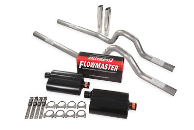 Dual Exhaust Kit 2.5'' Flowmaster Super 40 Rear Exit RC T 73-80 GM C/K 10 1/2 Ton