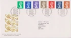 GB ROYAL MAIL FDC 1990 MACHIN DEFINITIVES 10p-33p WINDSOR PMK