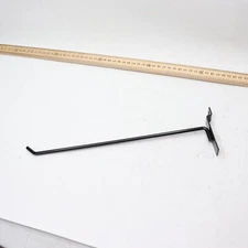 Slatwall Hook 45 Degree Polished Steel Black 12" EBL/H12