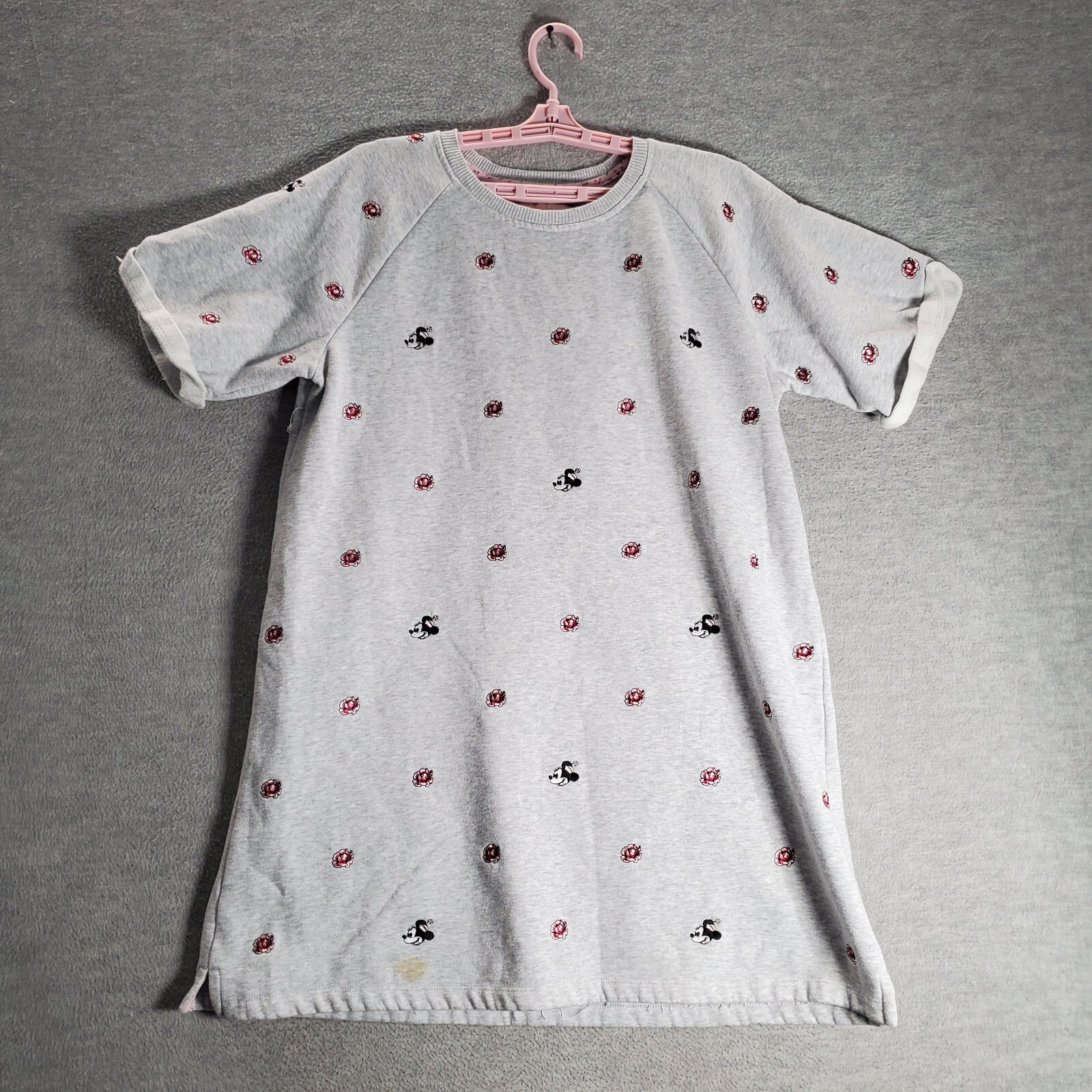 Disney Women Dress XL Gray Sweater Minnie Mouse All Over Print