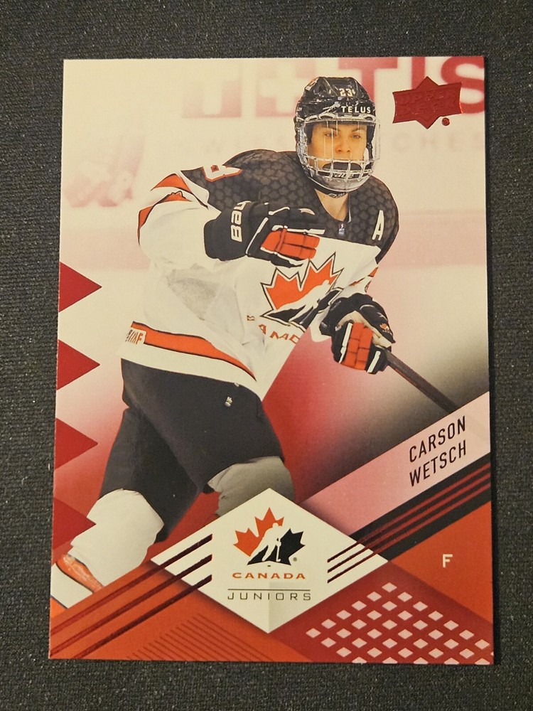 2024 UD Team Canada Carson Wetsch Red Foilboard Parallel