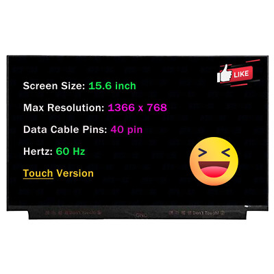 15.6'' for HP Pavilion 15-CS0003CA LED LCD Touch Screen Display HD 1366X768 40Pin