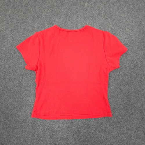 I Am Gia Shirt kids MEDIUM Red Embroidered Flower Short Sleeve T-Shirt Size M - Picture 5 of 9