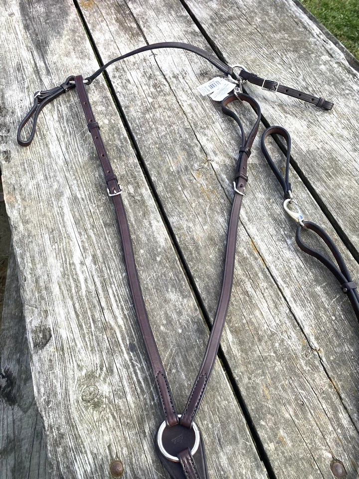 Tory Hecho en EE. UU. Ajustable Plano Caza Gran Tamaño Inglés Pectoral Habana Cuero Foto 4 de 4