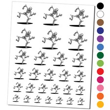 Happy Spooky Dancing Skeleton Bones Temporary Tattoo Water Resistant Set