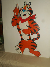 Letrero de exhibición giratorio de tienda vintage Kellogs Tony The Tiger 21" 1989 doble cara