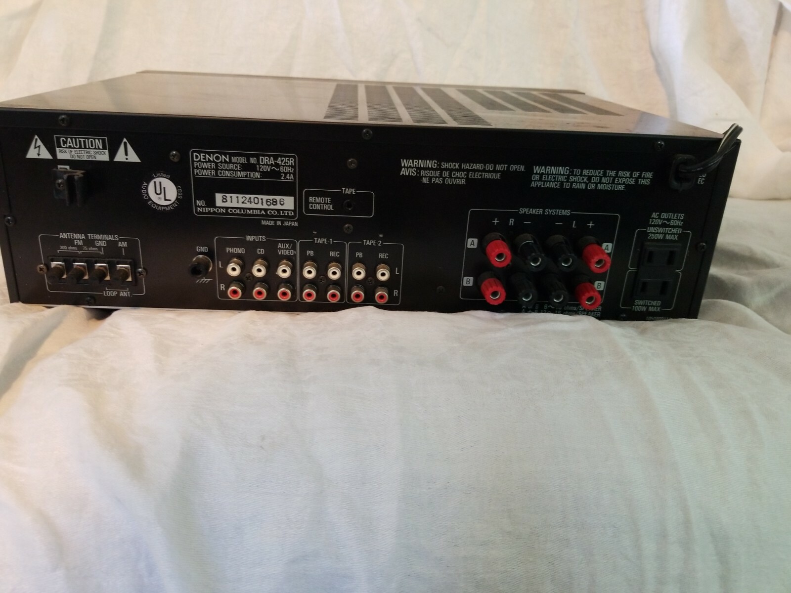 DENON PRECISION AUDIO COMPONENT / AMFM RECEIVER DRA425R As Is