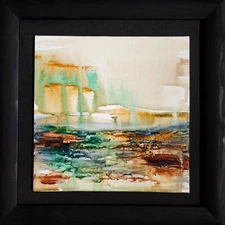 Colorful abstract landscape Impressionistic painting Golden Horizons textured