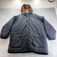 Vintage 90s Nike Swoosh Winter Jacket Coat Black Hooded Men s XXL Embroider Air
