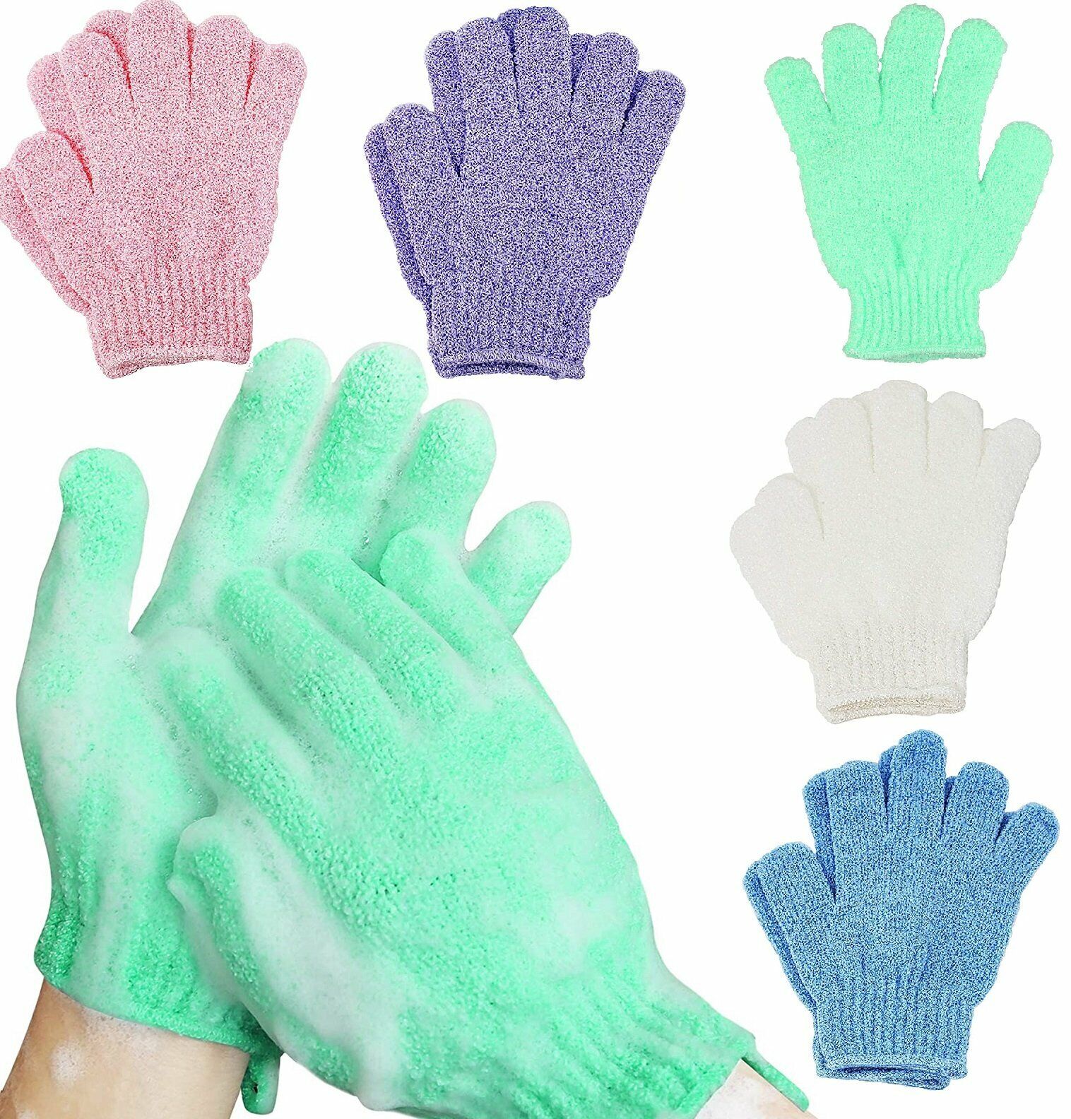 Exfoliating Spa Bath Gloves Shower Soap Clean Hygiene Body Scrub Loofah Massage