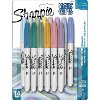 Sharpie Mystic Gems Permanent Markers - Fine Marker Point - Multi - 14 / Pack