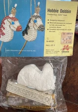 Vintage Lee Wards Christmas Ornaments Kit 2 Mini Hobbie Dobbin Horses Sequins