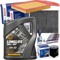 Bosch Filterset+Mannol 5W30 FüR 1.4+1.6+16V VW Golf 4 Bora 1J Polo 6N2 Lupo