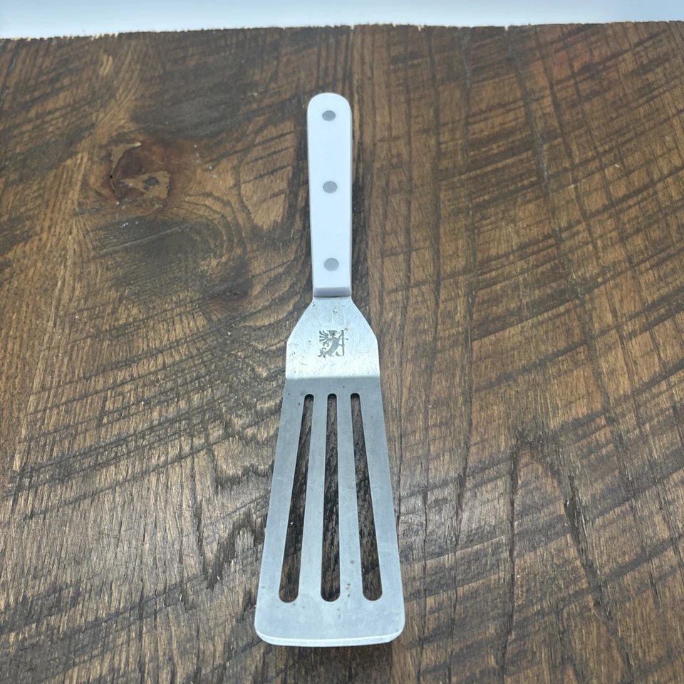 Espátula Sabetier Mango Blanco Diente Completo Acero Inoxidable Remaches Grado Comercial Foto 2 de 4