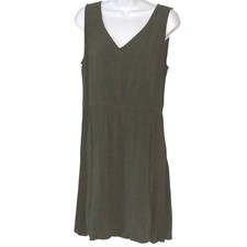 Old Navy Olive Green Dress Sleeveless V Neck Casual Dress Size L