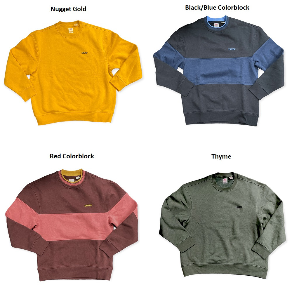 Levis Mens Fleece Crewneck Pullover Non-Stretch Sweatshirt