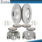 Pair Front Brake Calipers Disc/Rotors and Ceramic Pads For 1996-2005 HONDA CIVIC