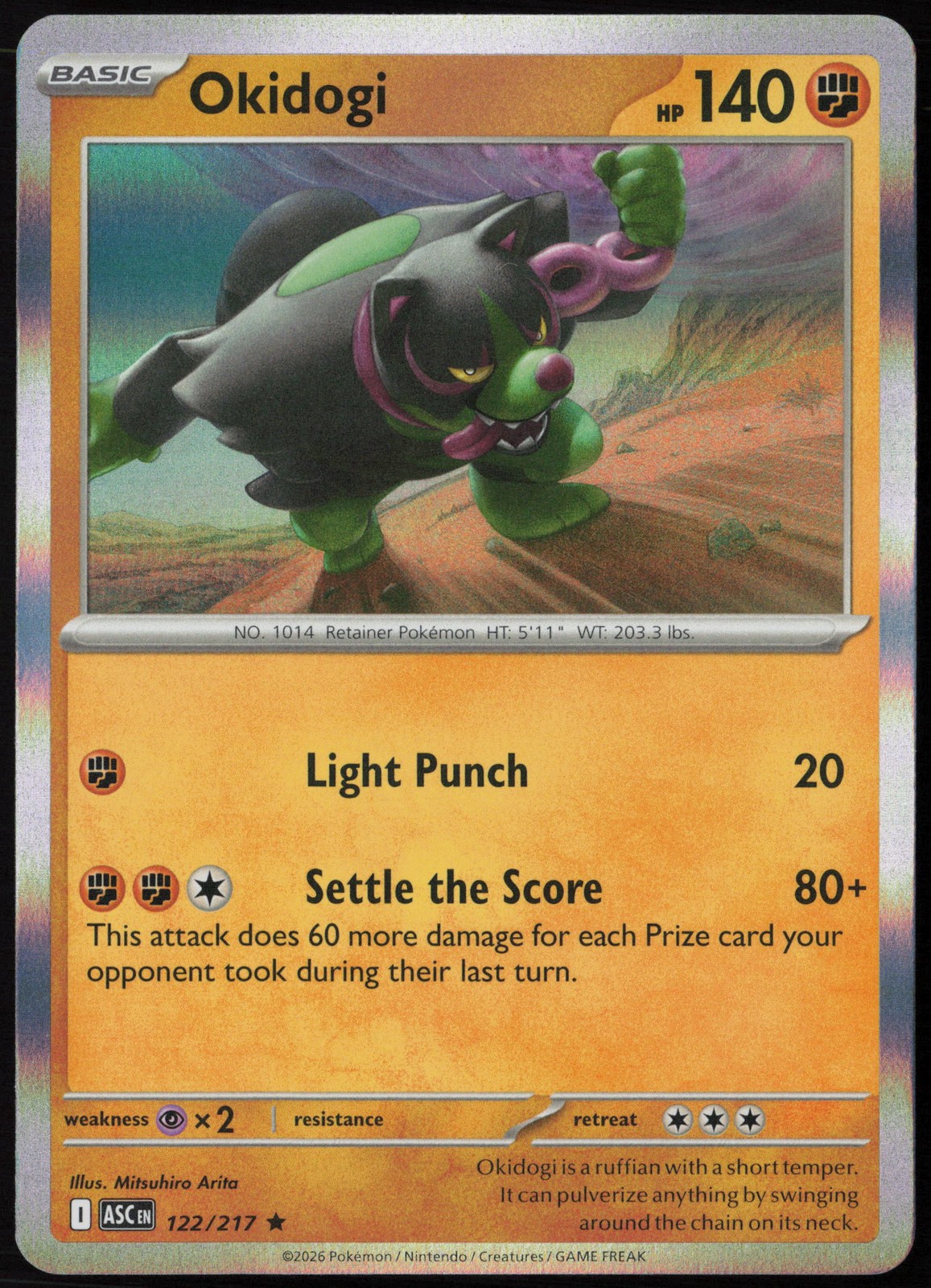 Okidogi 122/217 ME: Ascended Heroes Rare Holofoil EN Pokemon NM