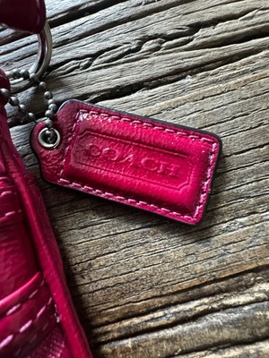 COACH Pink Poppy Story patch Multi Zipper Crossbody Shoulder Bag