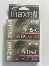 2 Pack Maxell VHS-C TC-30 HGX-Gold Premium High Grade Video Tapes NEW SEALED