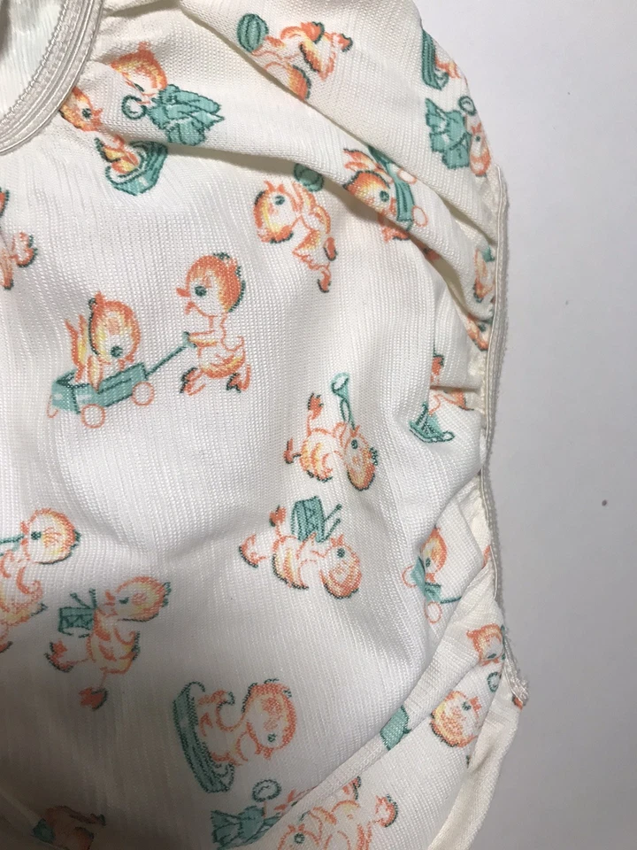 Pantalones con cubierta de pañales para bebé vintage talla pequeña patrón de patitos para bebé Foto 4 de 4