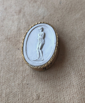 Antique Plaster Intaglio Grand Tour 1800s Roman Goddess Venus Oval Cameo