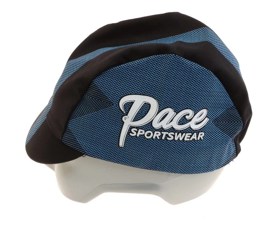 Gorra de Ciclismo Pace Raya Azul 100% Algodón Sarga Azul/Negro Hecha en EE. UU. NUEVA Foto 4 de 4