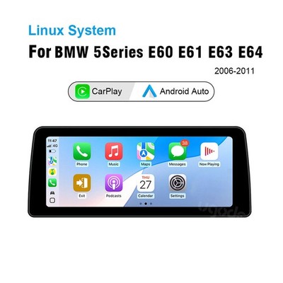 Linux CarPlay Android Auto Screen Car Radio Upgrade for BMW 5 Series E60 E61 E63