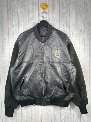 Vintage 90s Michael Jackson History Tour Jacket Black Leather Size Large Bomber