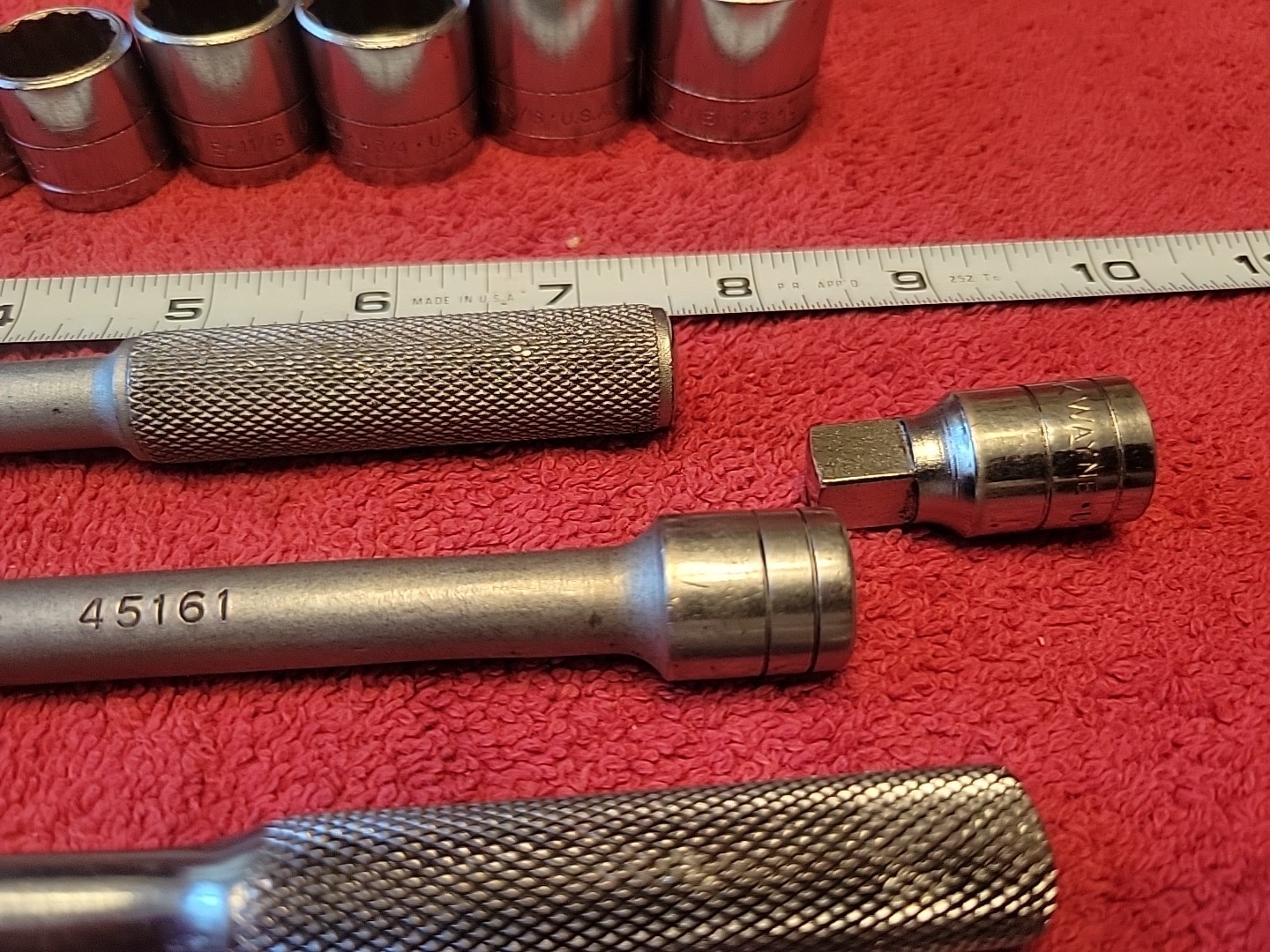 S-K TOOLS 3/8" DRIVE SAE SOCKET SET 12 PC W/METAL BOX VTG USA 🇺🇸