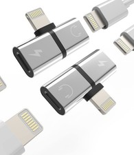 Iphone Headphone Adapter(2pack)Splitter Audio Charge Dongle Jack 2in1 Dual Li...