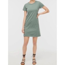 J. Crew Factory Women's Size Medium Short Sleeve T-Shirt Dress Green Crewneck