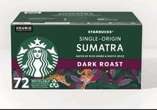 Starbucks Sumatra Dark Roast K Cup Coffee Pods 72ct Single Origin Sealed