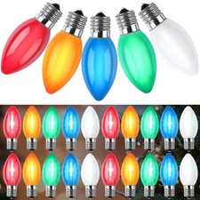 25 Pack Multicolor C9 LED Christmas Light Bulbs, Waterproof E17 Base Bulbs, C...
