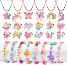 Kids Jewellery Set for Girls 3 Year Old, Rings for Kids Costume Princess Dress u